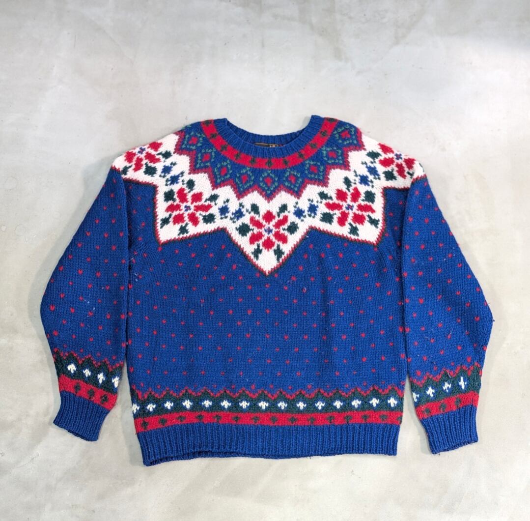 90s edie bauer nordic pattern wool knit 小岩店