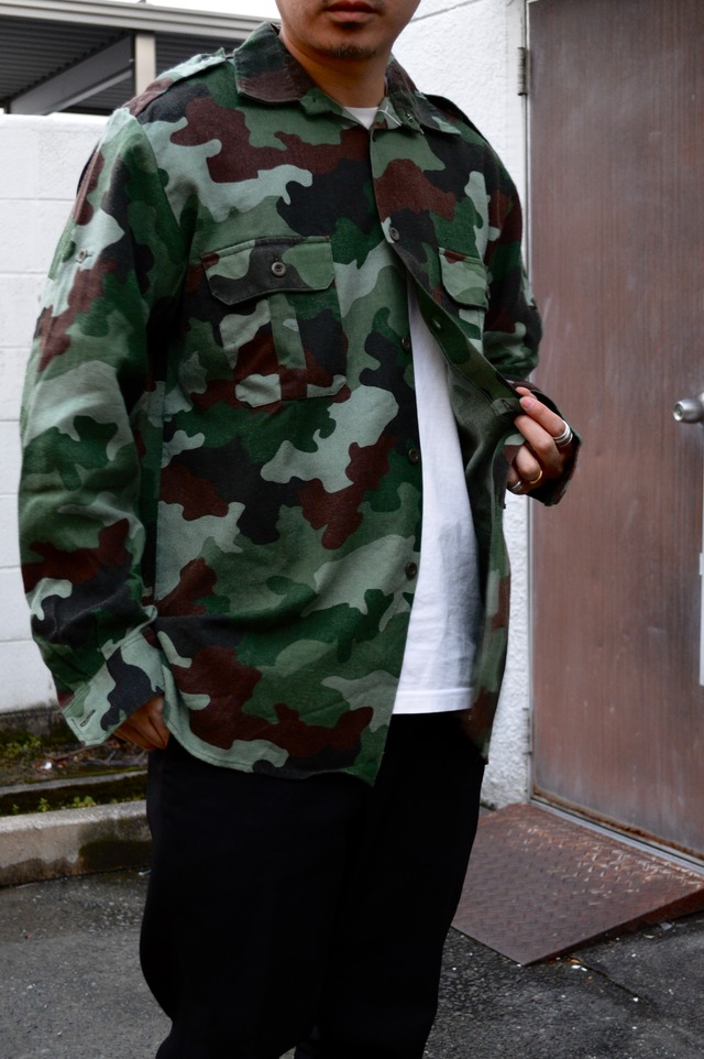 80s Yugoslav Army linen military shirts jacket camo ユーゴスラビア軍 シャツジャケット vintage