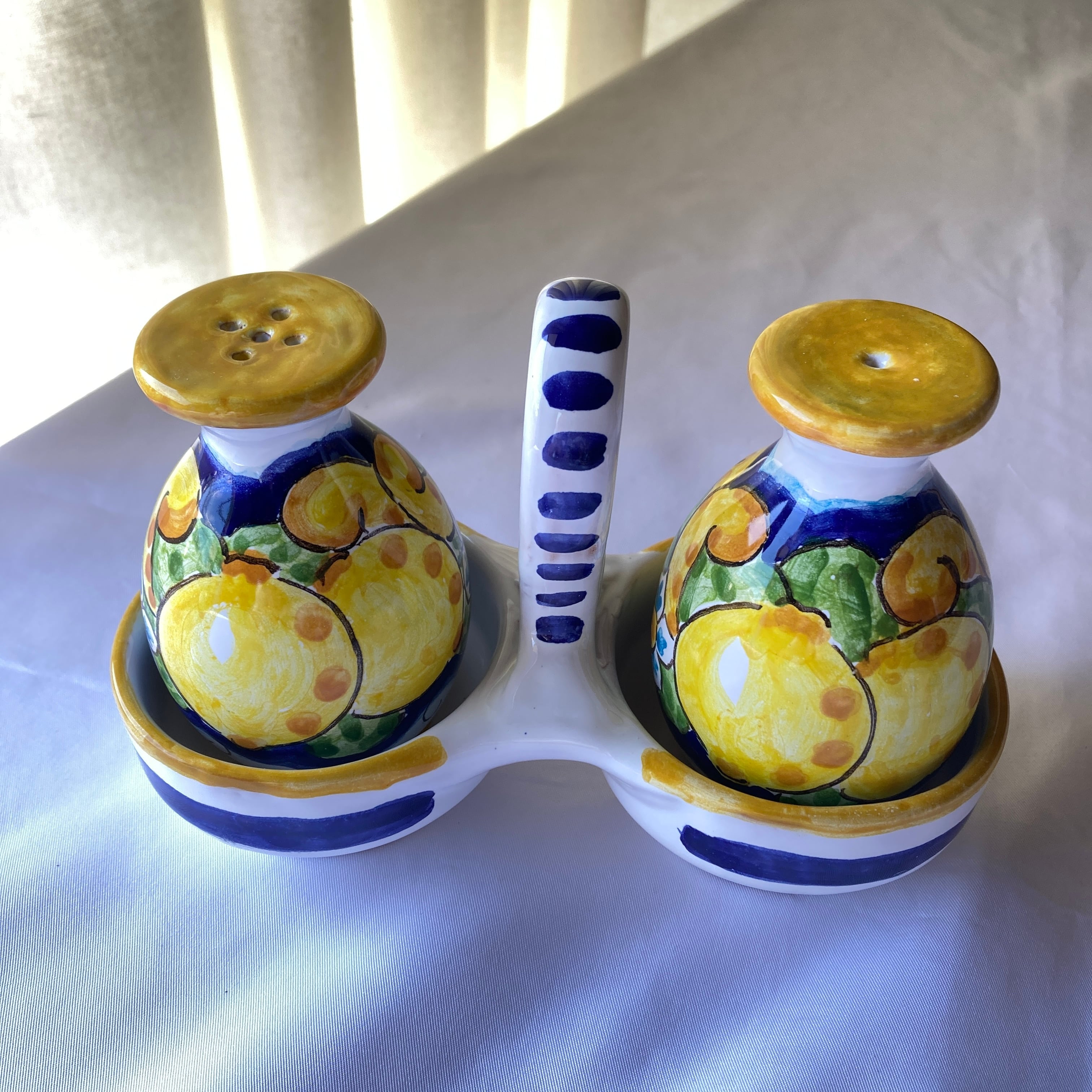 outlet]スパイスシェーカー マヨリカ焼き イタリア陶器 塩コショウ入れ