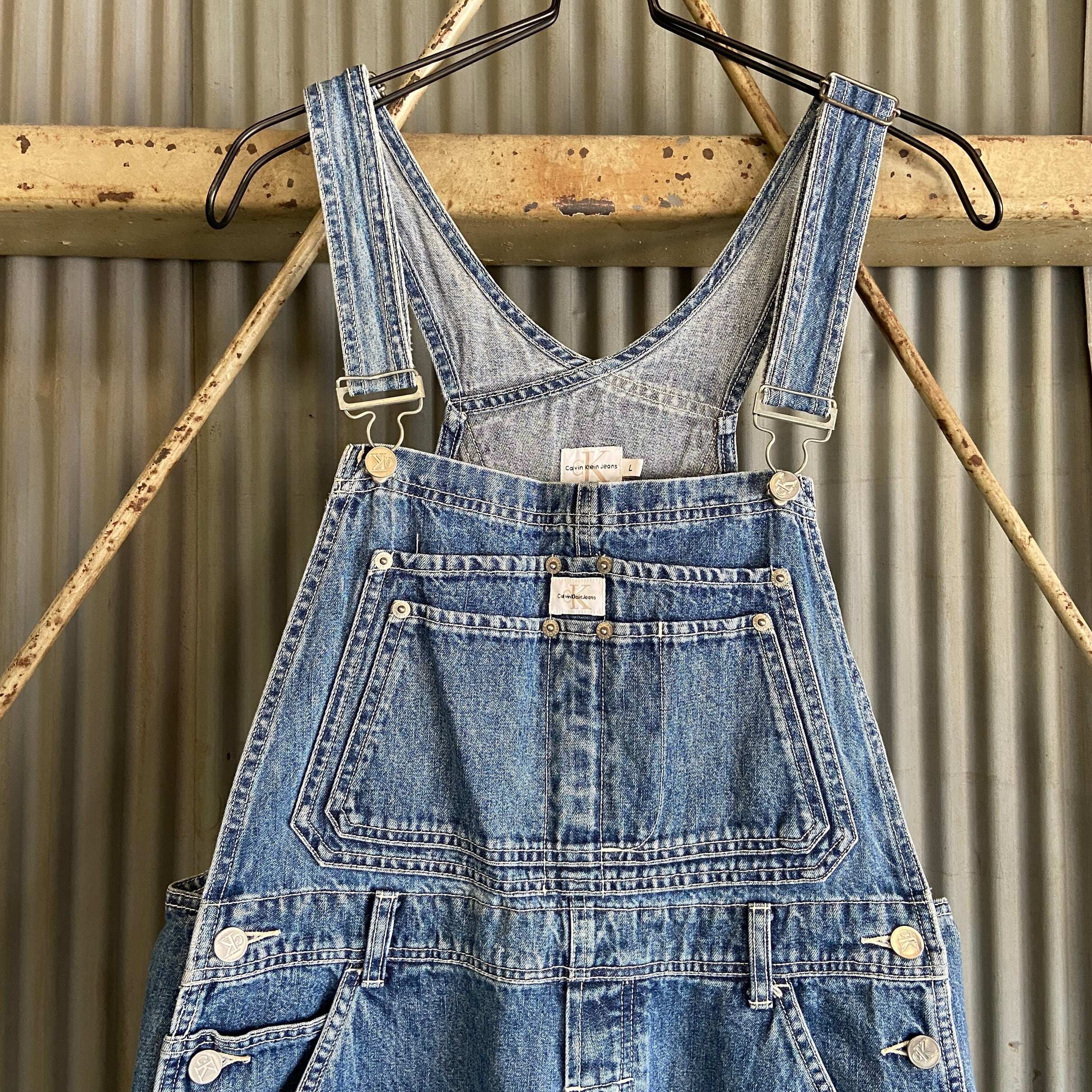 レア90s Calvin Klein ビッグサイズ デニム オーバーオール