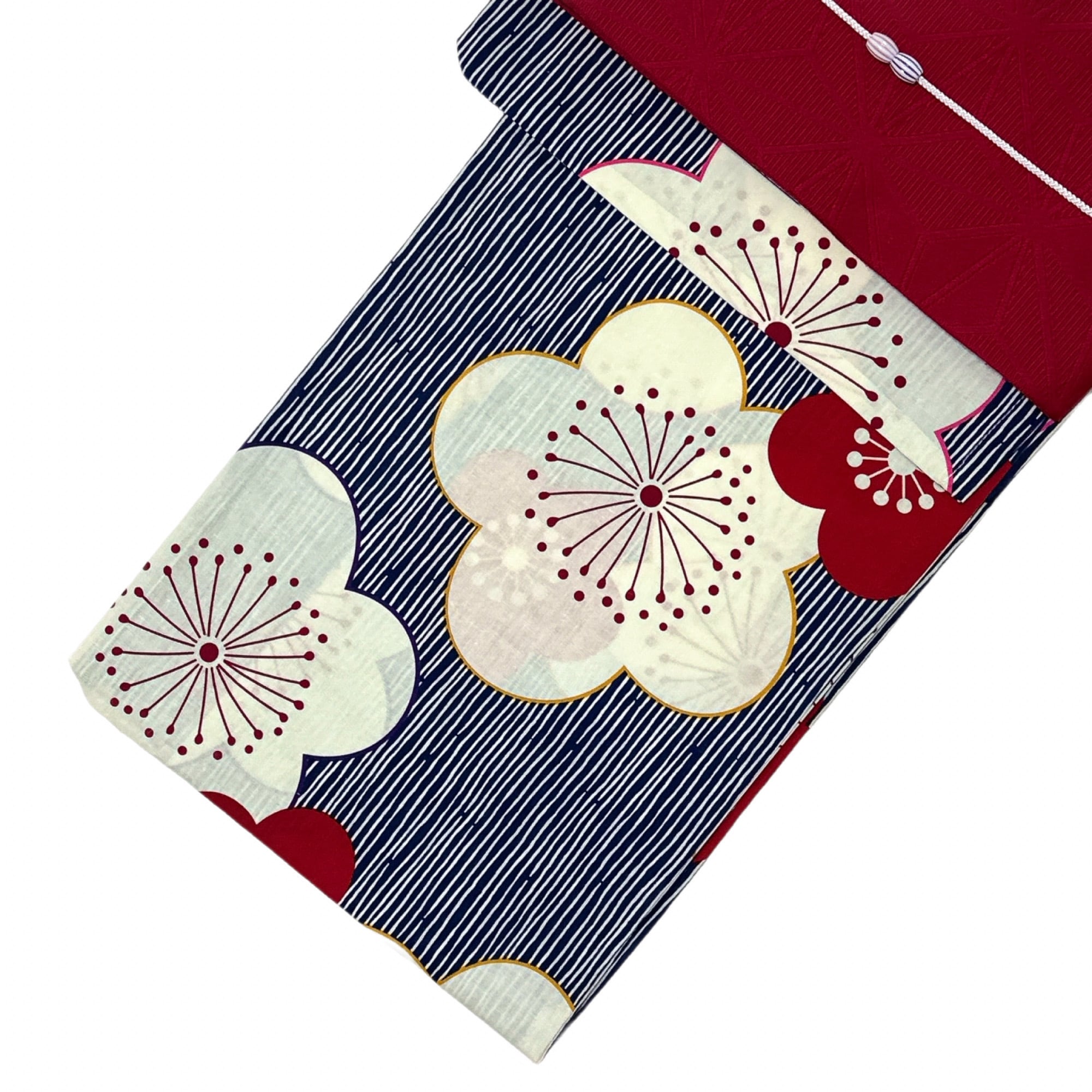 浴衣ジェンヌ 浴衣5点セット 紺 細縞 梅 綿 ゆかた 半幅帯 浴衣 | 浴衣