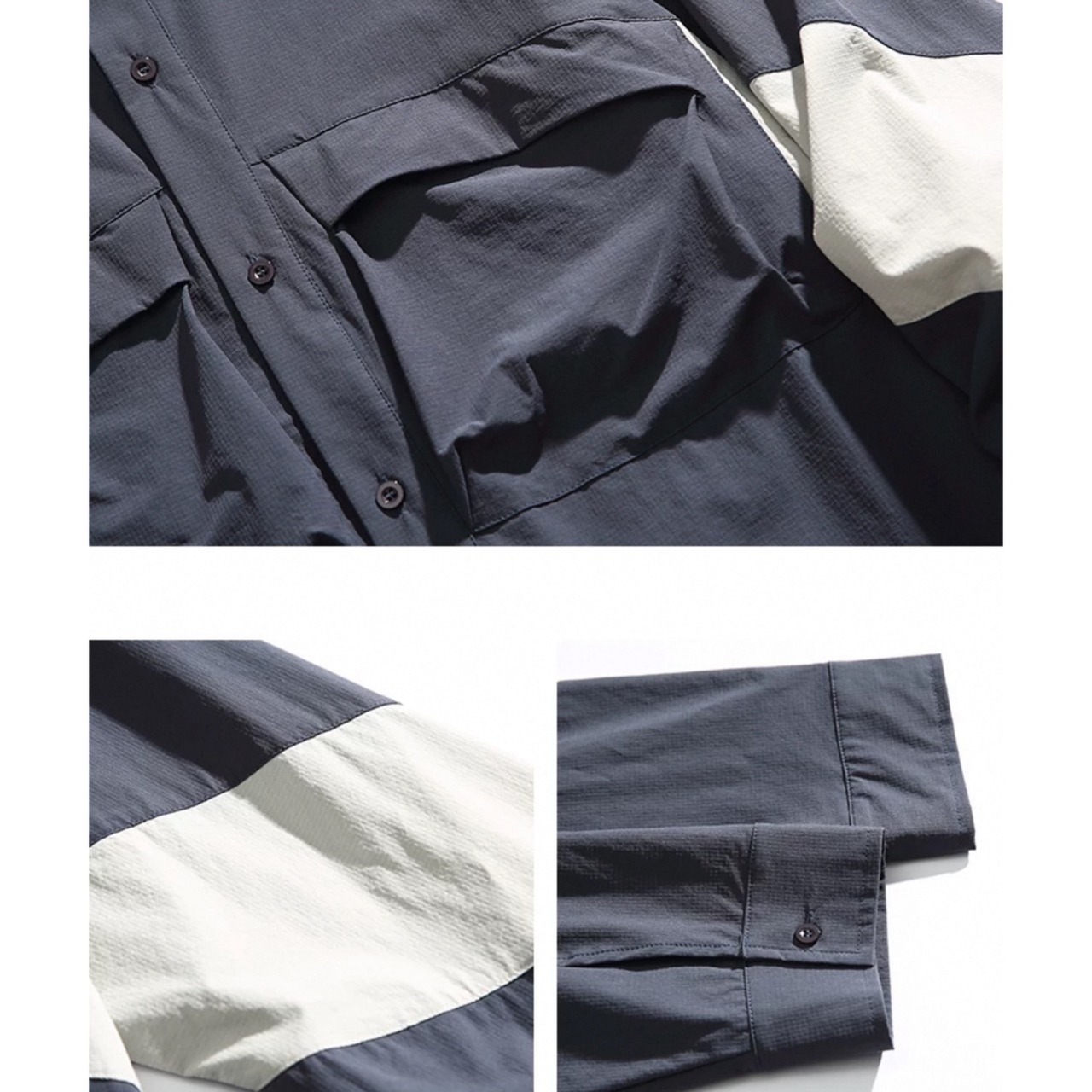 Color block long sleeve shirt 0232 - 13