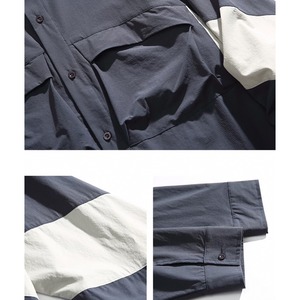 Color block long sleeve shirt 0232