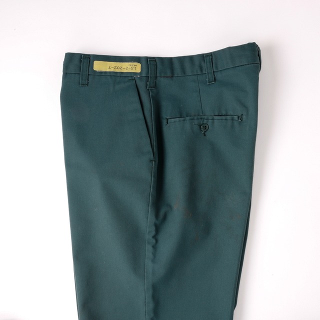 【逸品】60s special vintage work pants fade green Made in USA W34 SCOVILL  zip／60年代 ヴィンテージ ワークパンツ スラックス トラウザーズ 実寸W34 コットン ポリエステル USA製 フェードグリーン