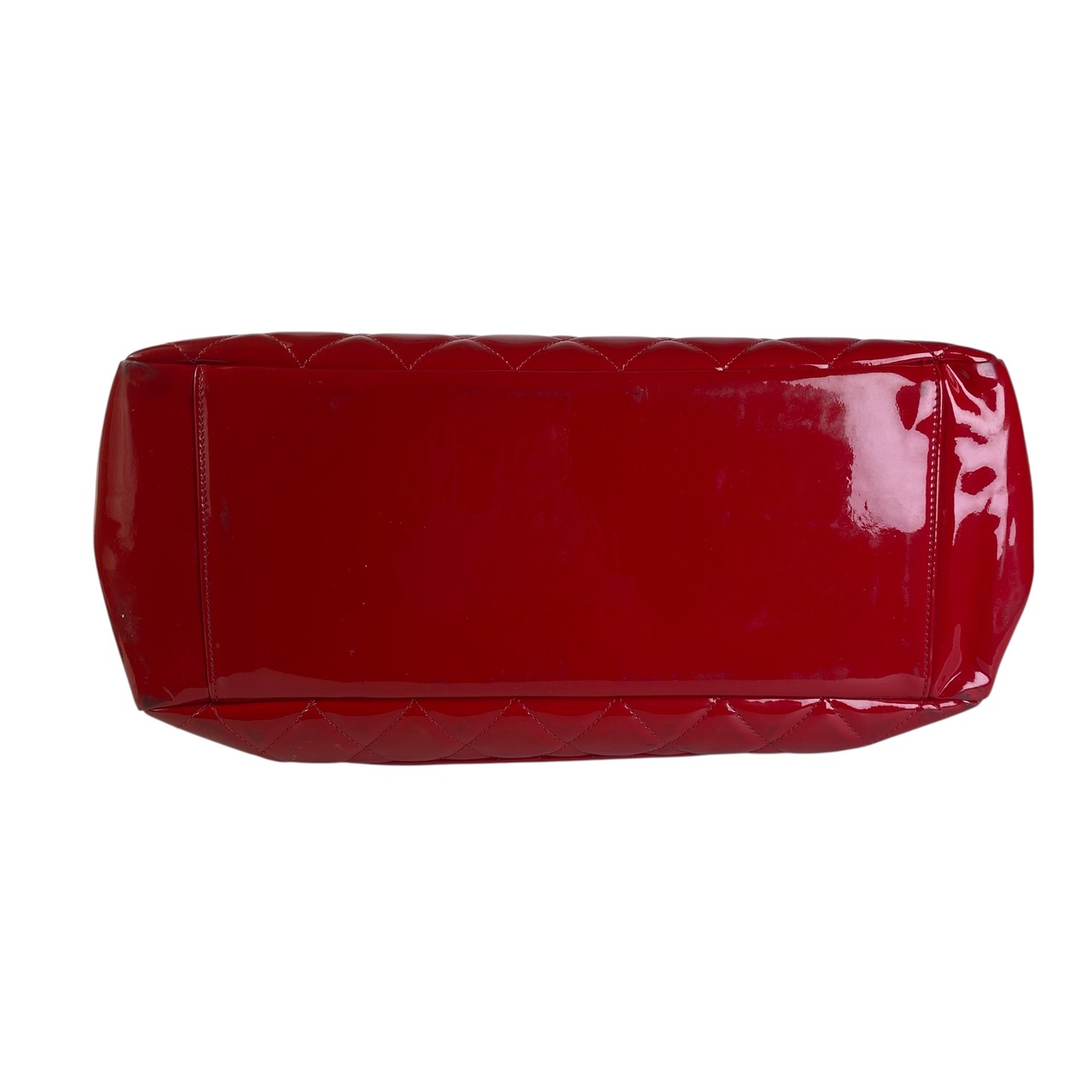 【最終処分SALE】CHANEL シャネル ココマーク GST エナメル／パテントレザー トートバッグ レッド A-7547