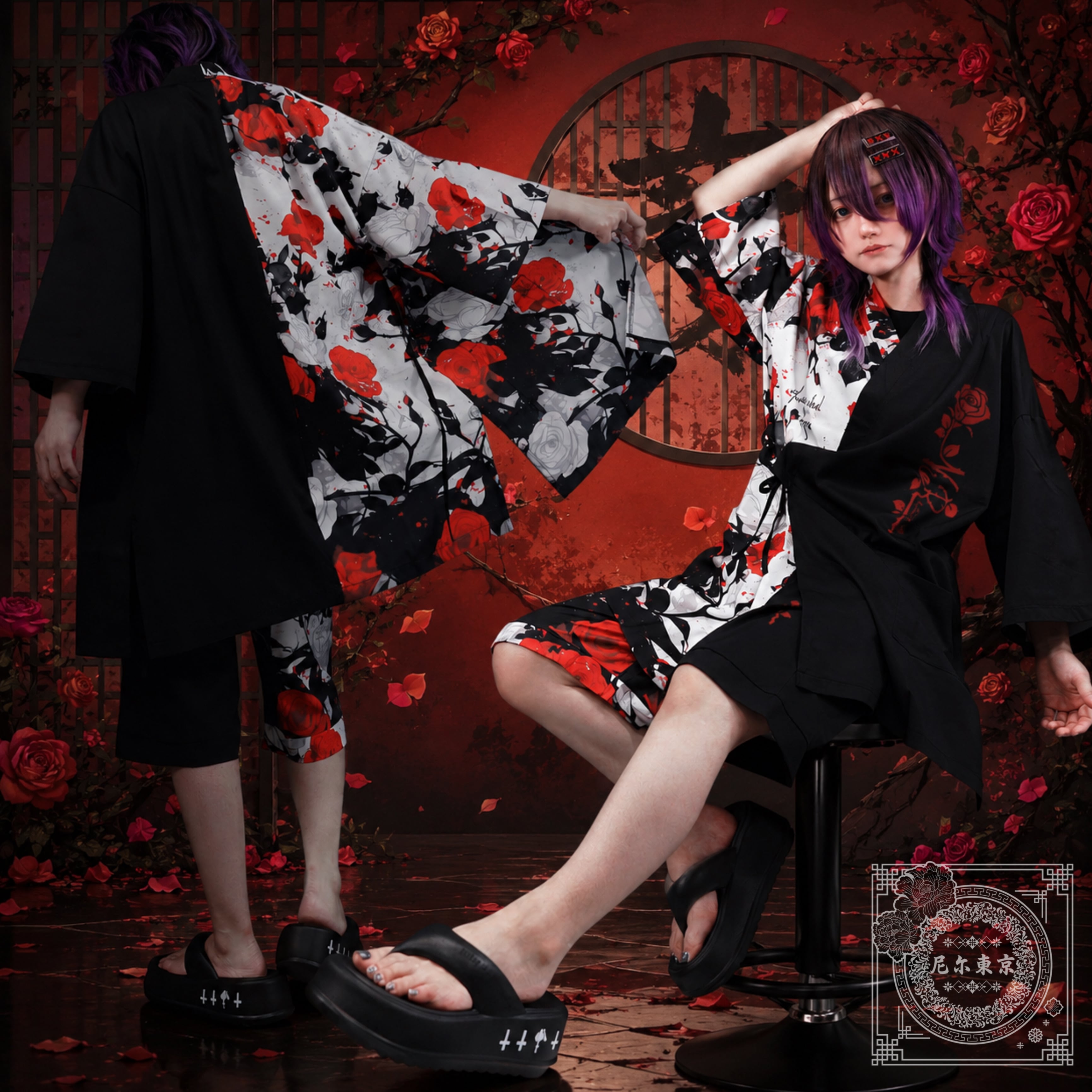 NIER SUMMER SALE》TWO-TONE甚平セットアップ【RED ROSE】 | NIER CLOTHING