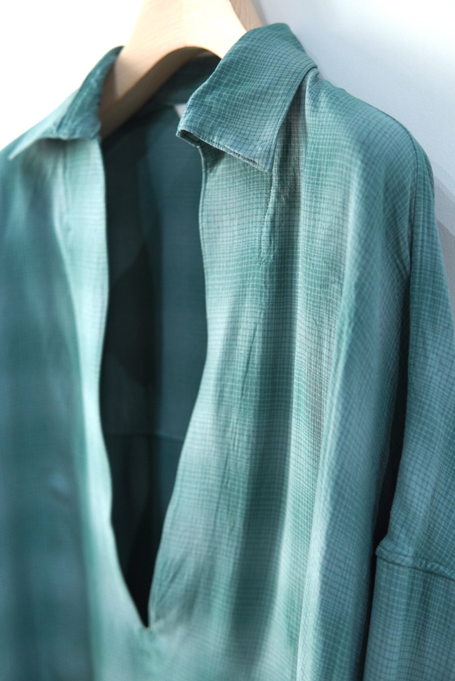 ancellm CHECK PULLOVER SHIRT GREEN トップス シャツ 【ギフ_包装