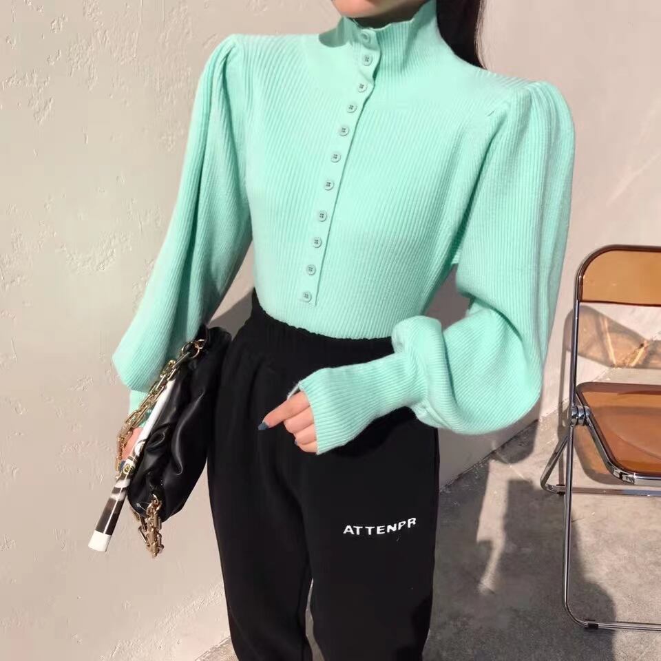 パワーショルダー　ハイネックニット AJ−111-C01