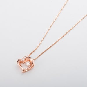 ダイヤモンドペンダント/ネックレス 一粒 K18 ピンクゴールド 0.1ct