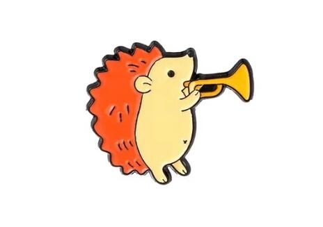 バラ】ハリネズミの楽器隊ピンバッジ | カラピカソ-音楽モチーフ雑貨-