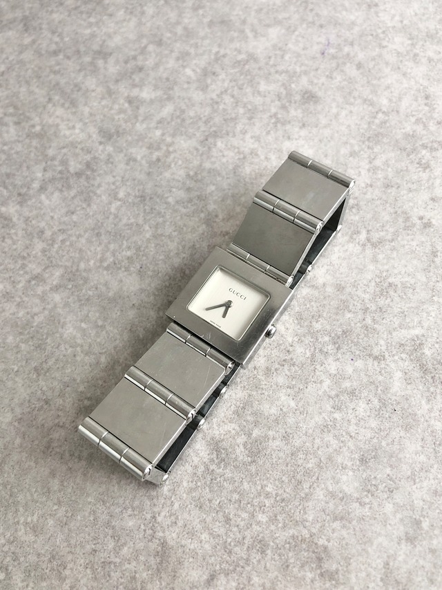 GUCCI グッチ 腕時計 シルバー スクエア ステンレススチール クウォーツ 600J vintage ヴィンテージ オールド fubfba