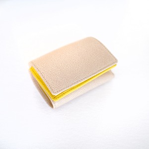 Mini wallet　ベージュ×ジョーヌ