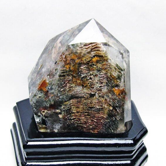 1Kg グリーンファントム 六角柱 台座付属 一点物 152-3849