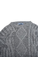 90s-old-"Northern Isle" Gray basic cable knit thumbnail 3