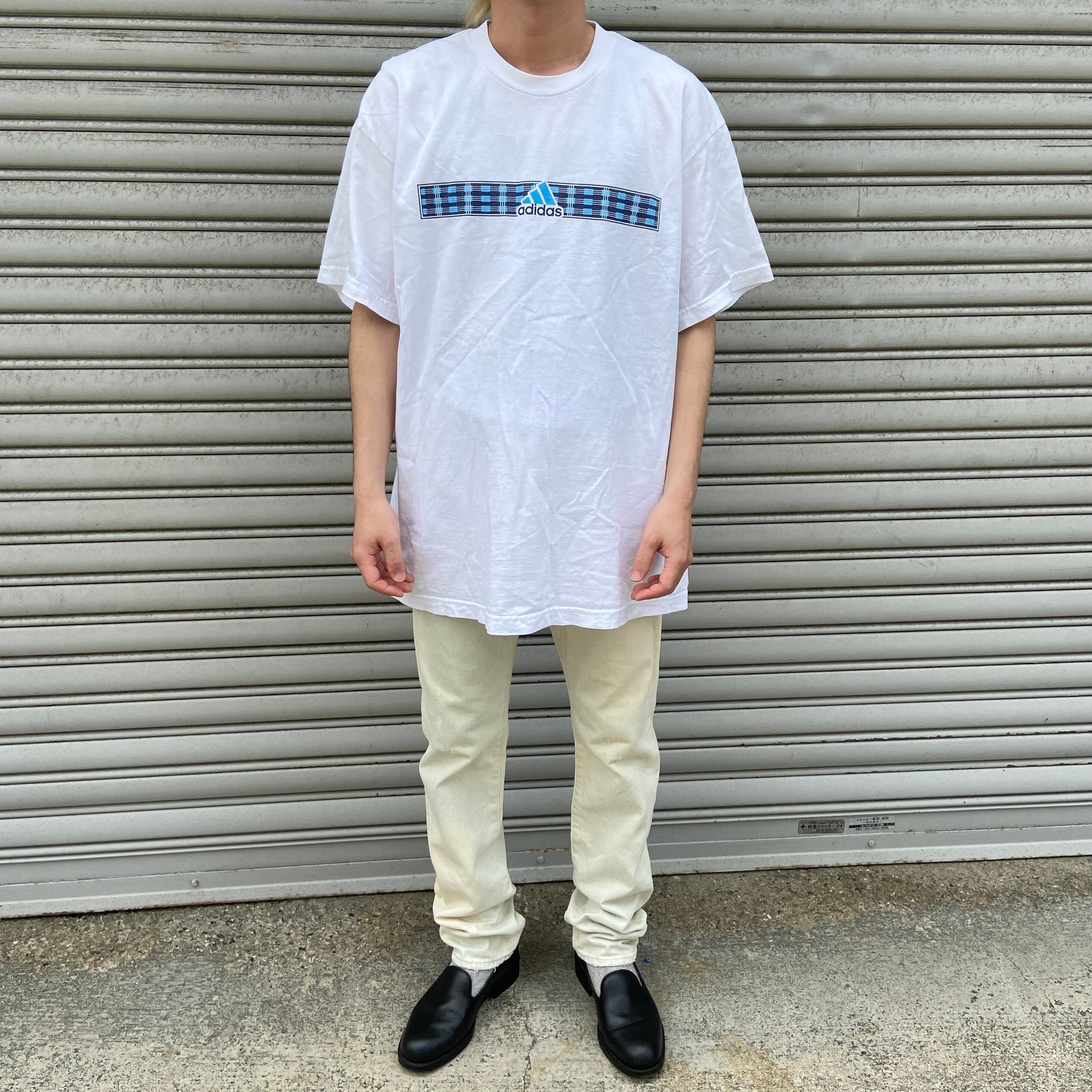90s adidas 万国旗ロゴTシャツ パフォーマンスロゴ ホワイトL | 古着屋 Uan