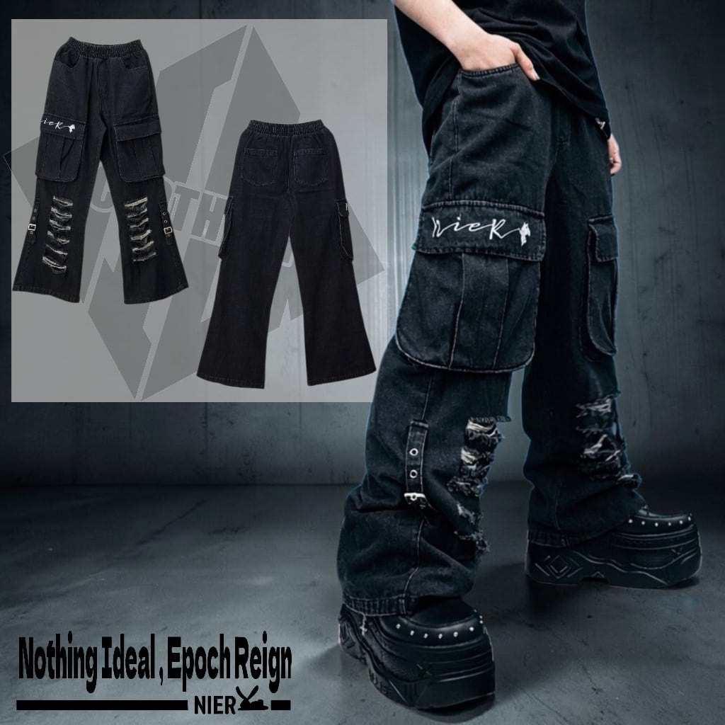 パンツ   jeans cargo pants 先着50点限定55%OFF》6POCKET DAMAGED DENIM CARGO PANTS | NIER CLOTHING