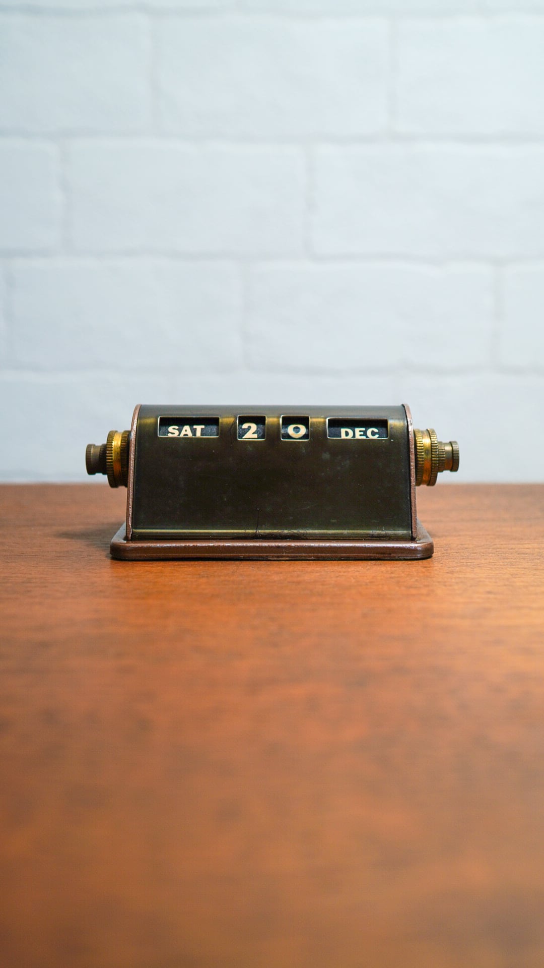 箱付き デッドストック パークシャーマン 台座つきデスクカレンダー 真鍮製 1940-1950s】PARK SHERMAN パークシャーマン 卓上カレンダー カマボコ