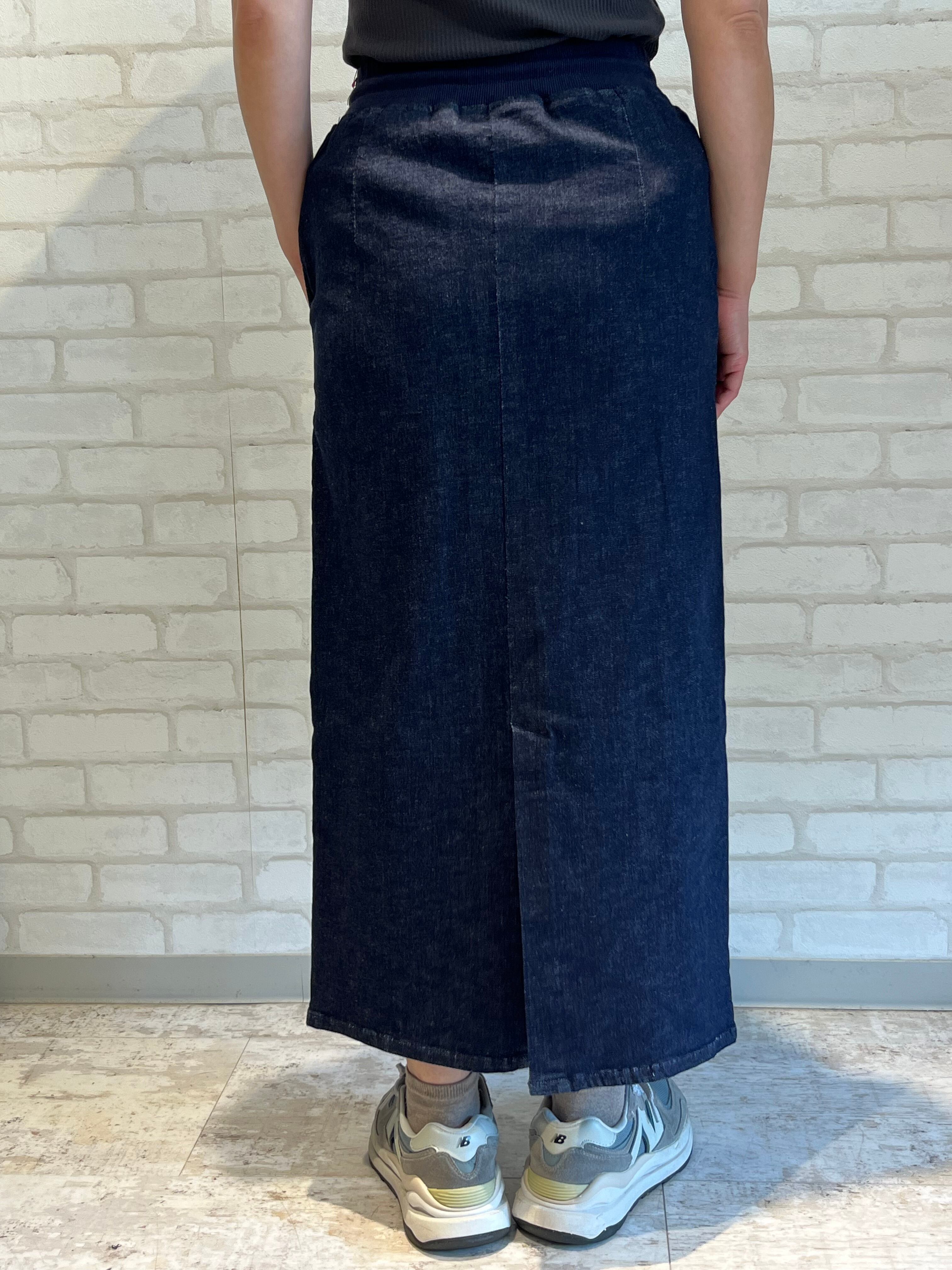 PRADA インディゴデニム タイトスカート 2025AW新作/PASSIONE/536644/ストレッチデニムタイトスカート
