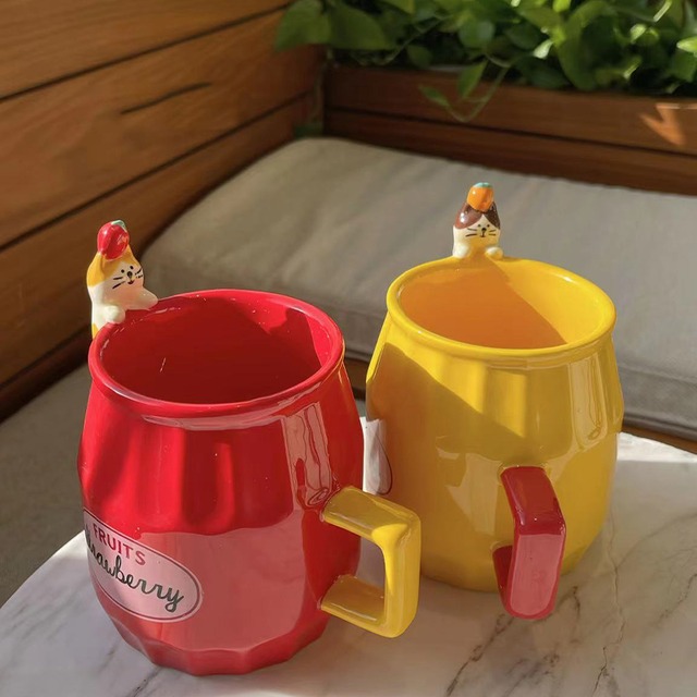 【CUP】3Dネコハチミツデザイン感マグカップ