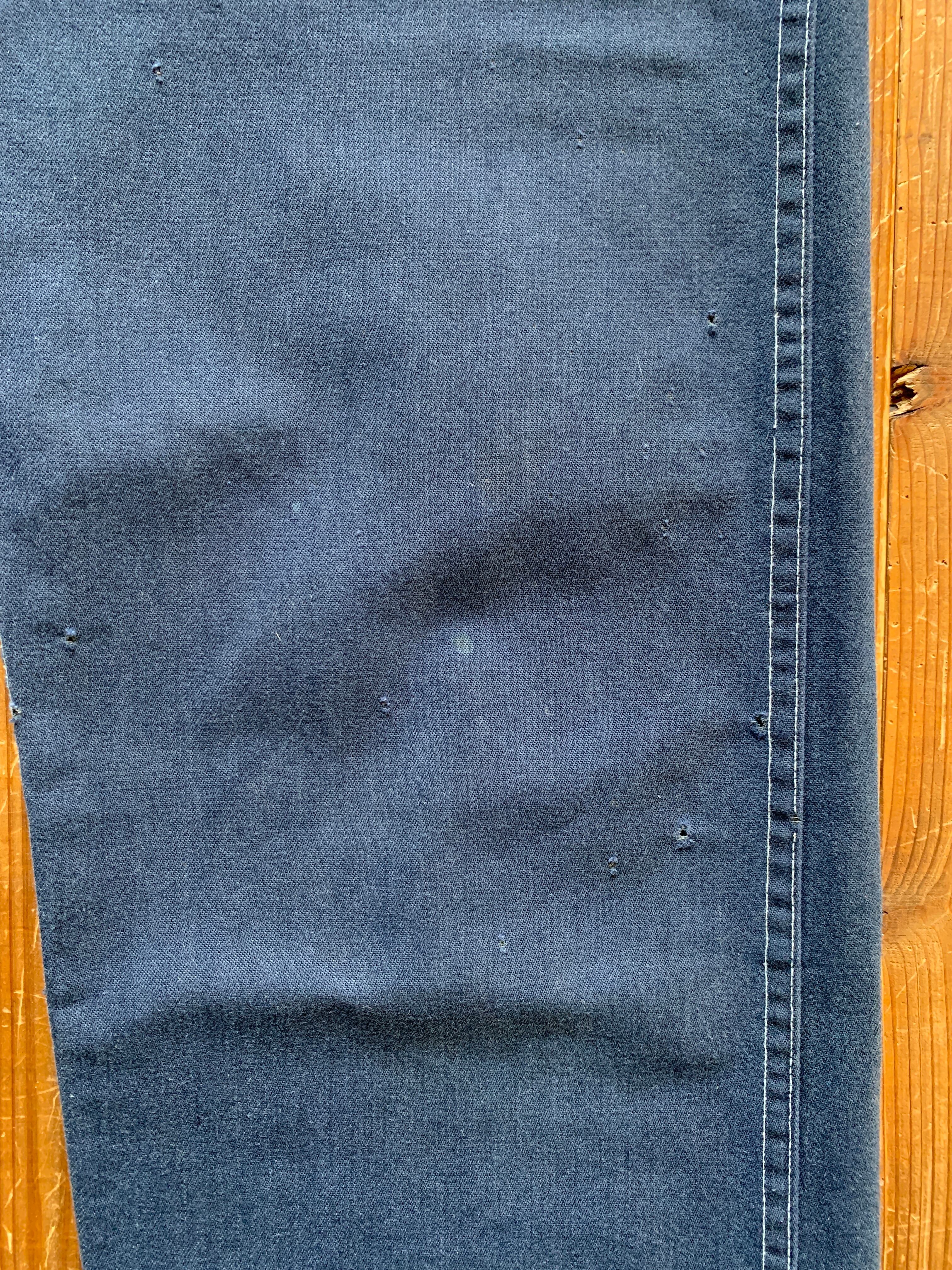 70's Sears VAT DYED DENIM ペインターパンツ 濃紺 実寸(35x32.5)