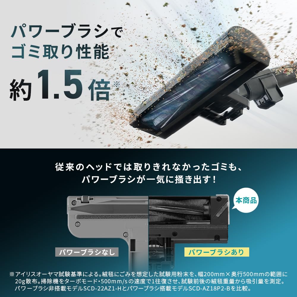 壁際のゴミも取り逃さない】アイリスオーヤマ コードレス掃除機 軽量
