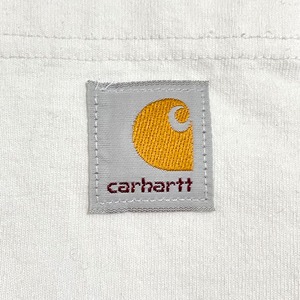 【Carhartt】ポケットTシャツ ポケT LOOSE FIT ルーズフィット XXL ビッグシルエット スクエアラベル カーハート ホワイト US古着