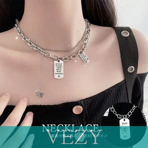 ネックレス 2連チェーン 蝶柄 春 シルバー アクセサリー シンプル 韓国風 おしゃれ 人気 可愛い ジュエリー 蝶々 ペンダント カジュアル 首飾り メタルネックレス アクセサリー アクセ VEZY ベジー ItemNo.【15419609】