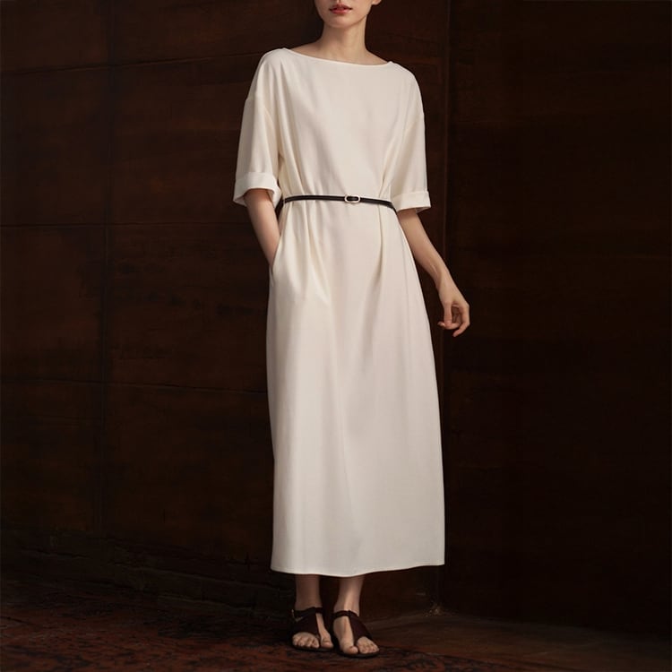 ボートネックナチュラルドレス No.5308