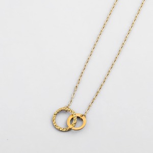 316L renflement double ring necklace #n126