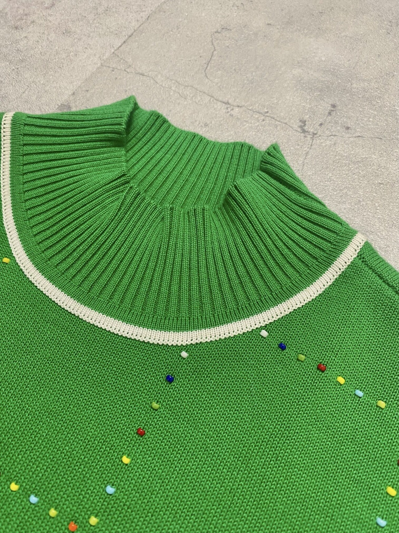 retro green color remake knit-3582-8