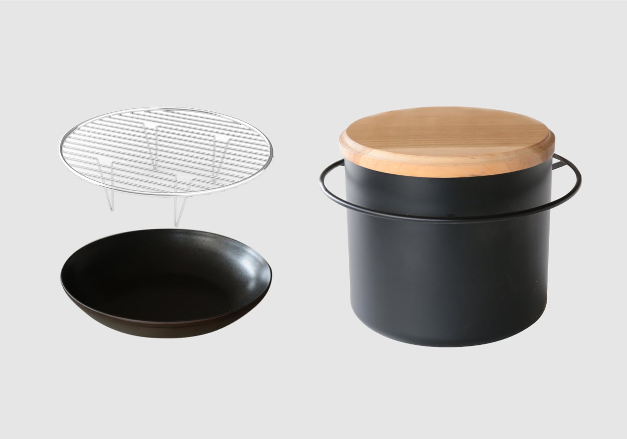 オリジナルスモーカー・燻製器 セット【蓋:クルミ材】 | higure