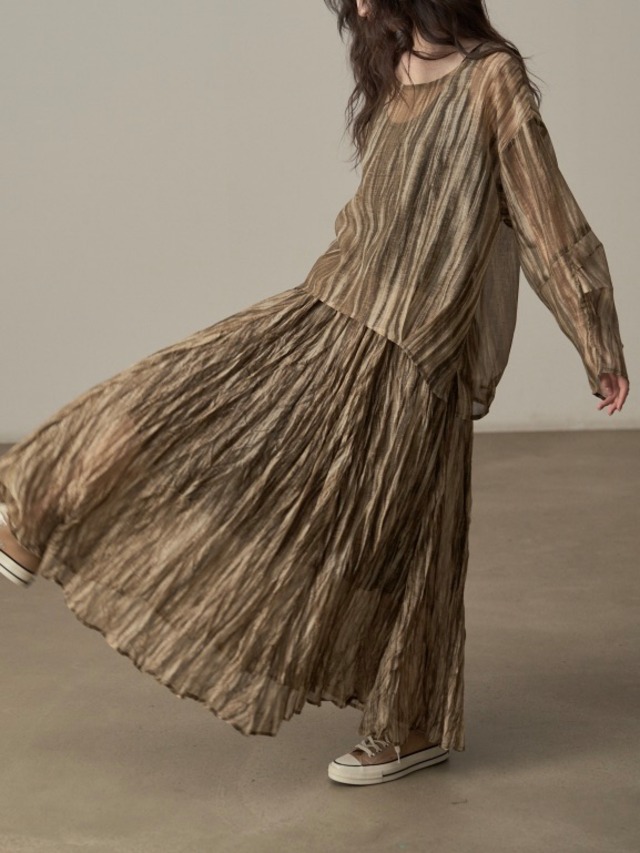 Retro pleated mop skirt [T2396]