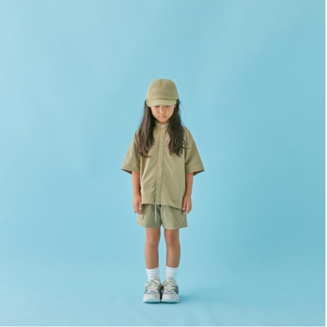 〈 MOUN TEN. 24SS 〉 stretch rip SS shirt / khaki / 0（150-160）