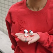 PEANUTS embroidery sweat