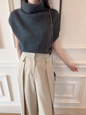 Turtle knit pullover/ charcoal(10月中旬頃発送予定)