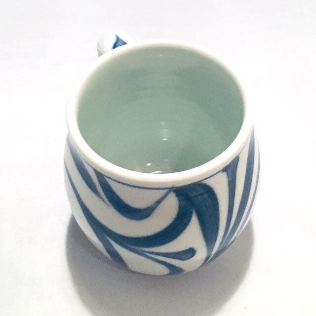 両耳スープカップ碗皿 細唐草 | 砥部焼 梅山窯 砥部焼「スープ