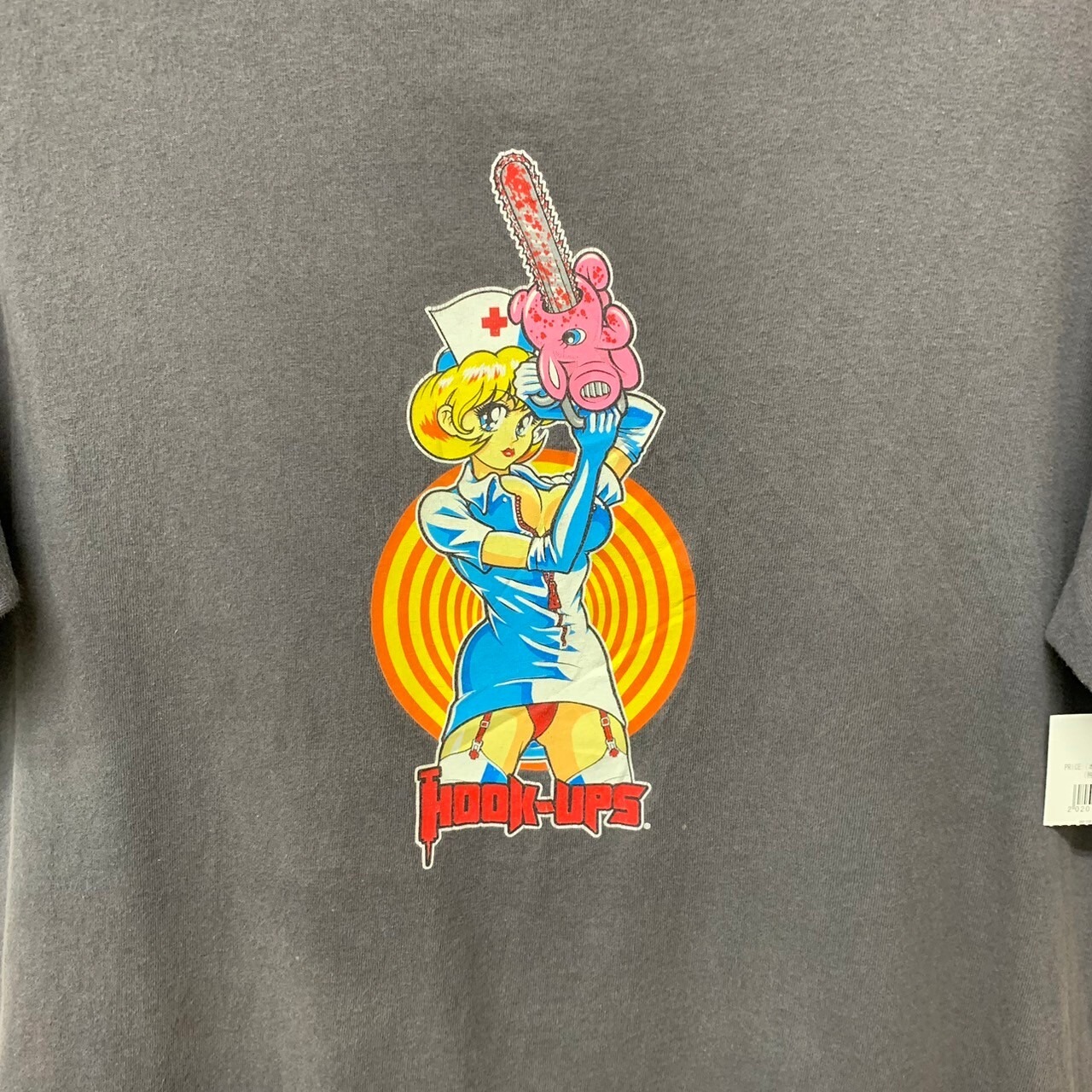 90s HOOK-UPS フックアップ 半袖Tシャツ スケート アニメTシャツ M 