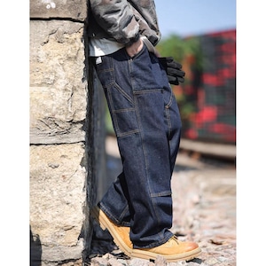 Straight denim cargo pants 1191