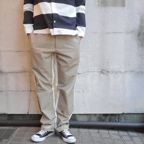 collection PRIVEE?　Italy　2トーン切り返しコットンパンツ　モカブラウン×オフホワイト