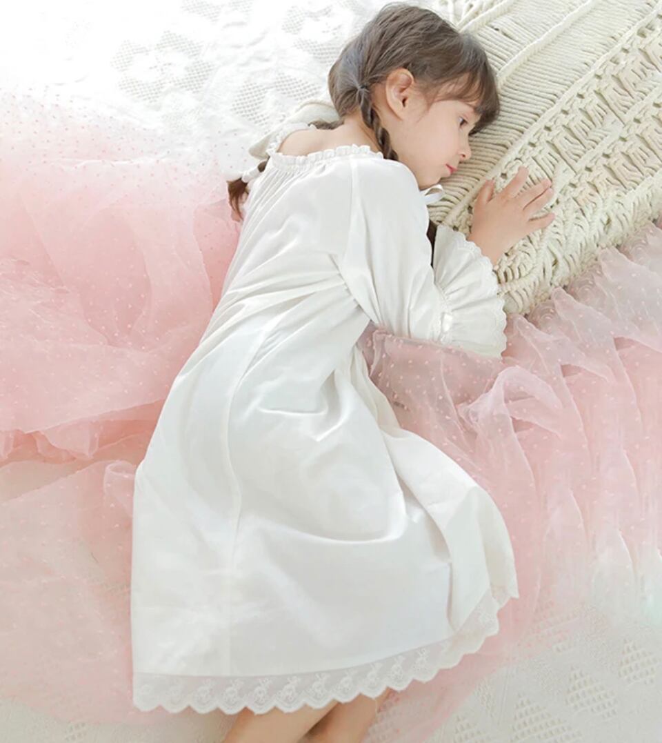 プリンセスネグリジェ レース•••••ルームウェア パジャマ キッズ 海外子供服 キッズフォト 女の子