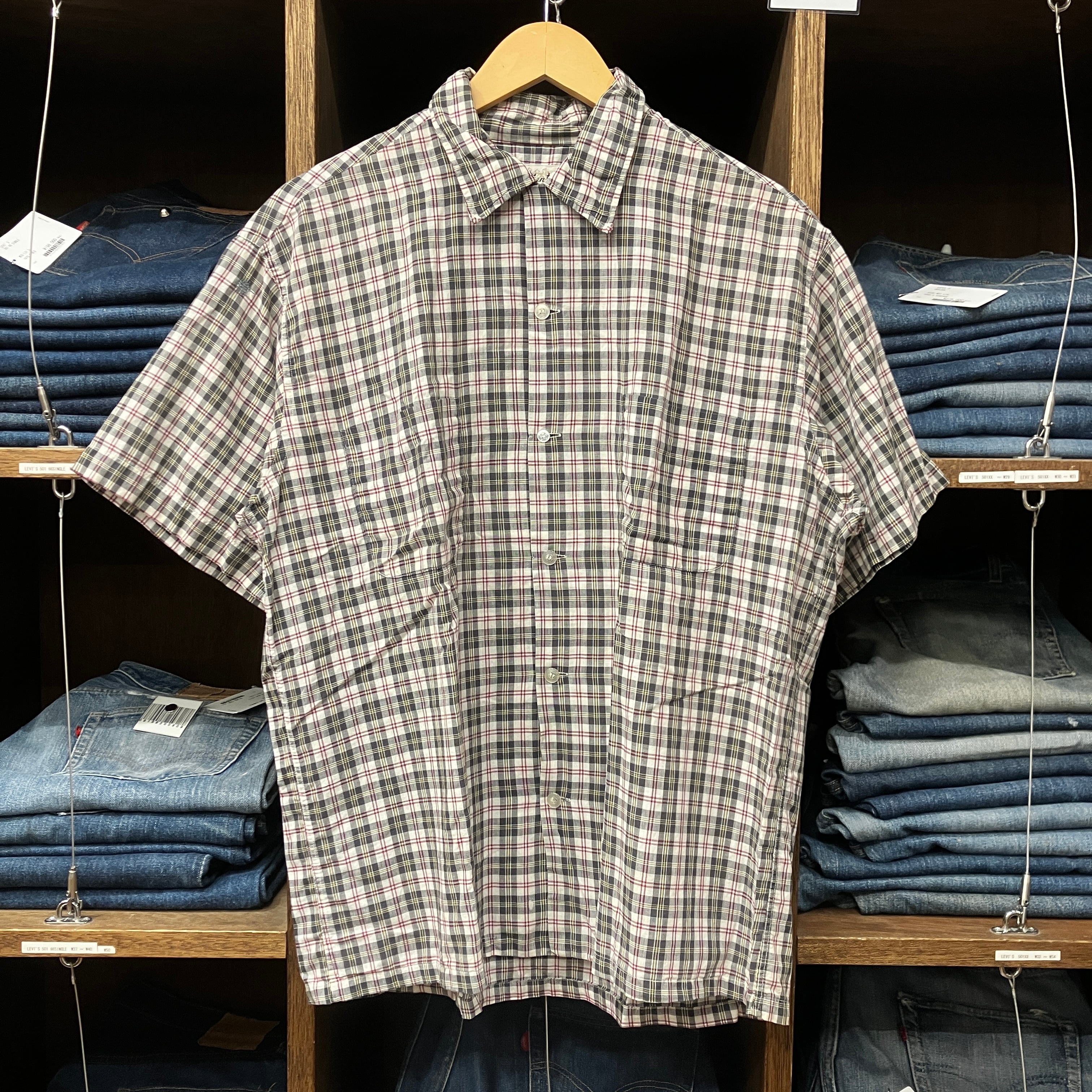 1960'S VINTAGE BLACK/YELLOW/RED CHECK S/S SHIRT | safarionline