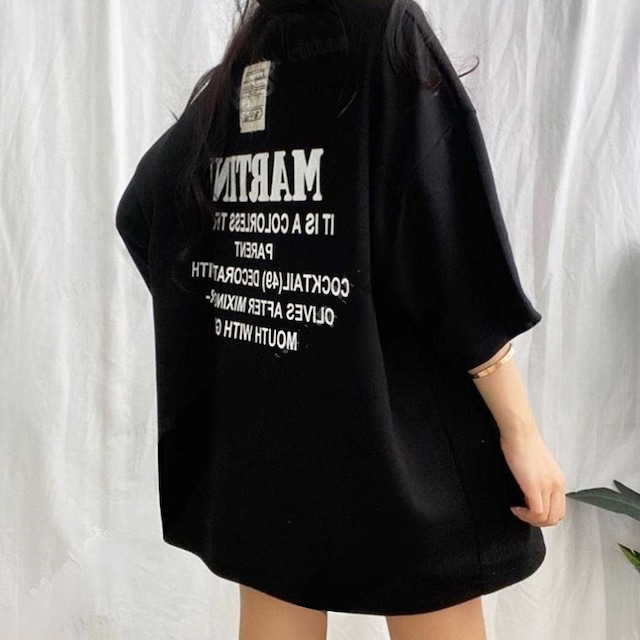 Y-3890　2024春夏新作♡MARTINIバックプリント半袖Tシャツ　ブラック　0429