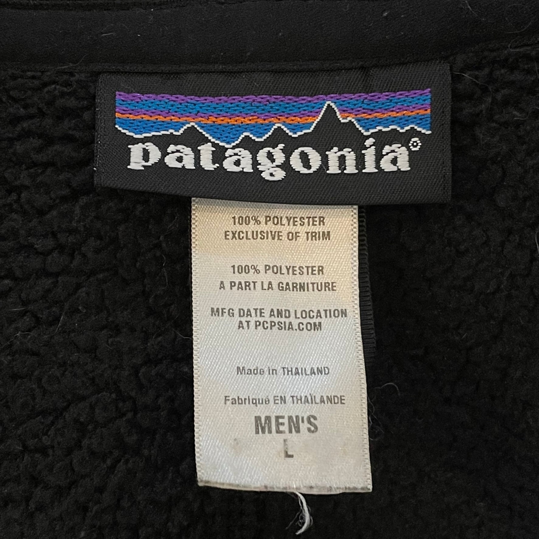 patagonia パタゴニア ワンポイント フリースベスト ライトブラック L