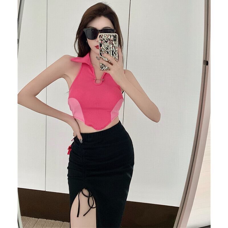 カラーショートサマーハイウェストウェストスカート 夏物 ガールズファッション60372362060