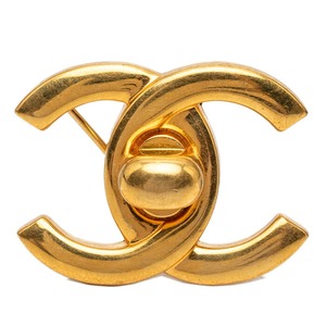 シャネル ヴィンテージ ココマーク ターンロック ブローチ 97P ゴールド メッキ レディース CHANEL 【中古】