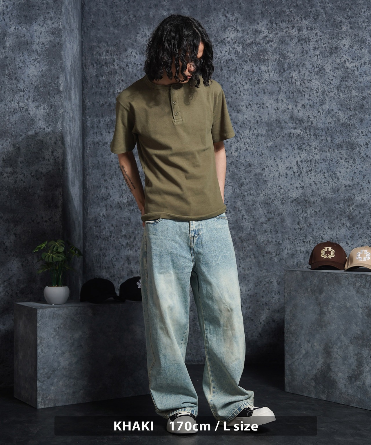 ◆スパンリブ ヘンリーネックTee◆sb-t8211526h