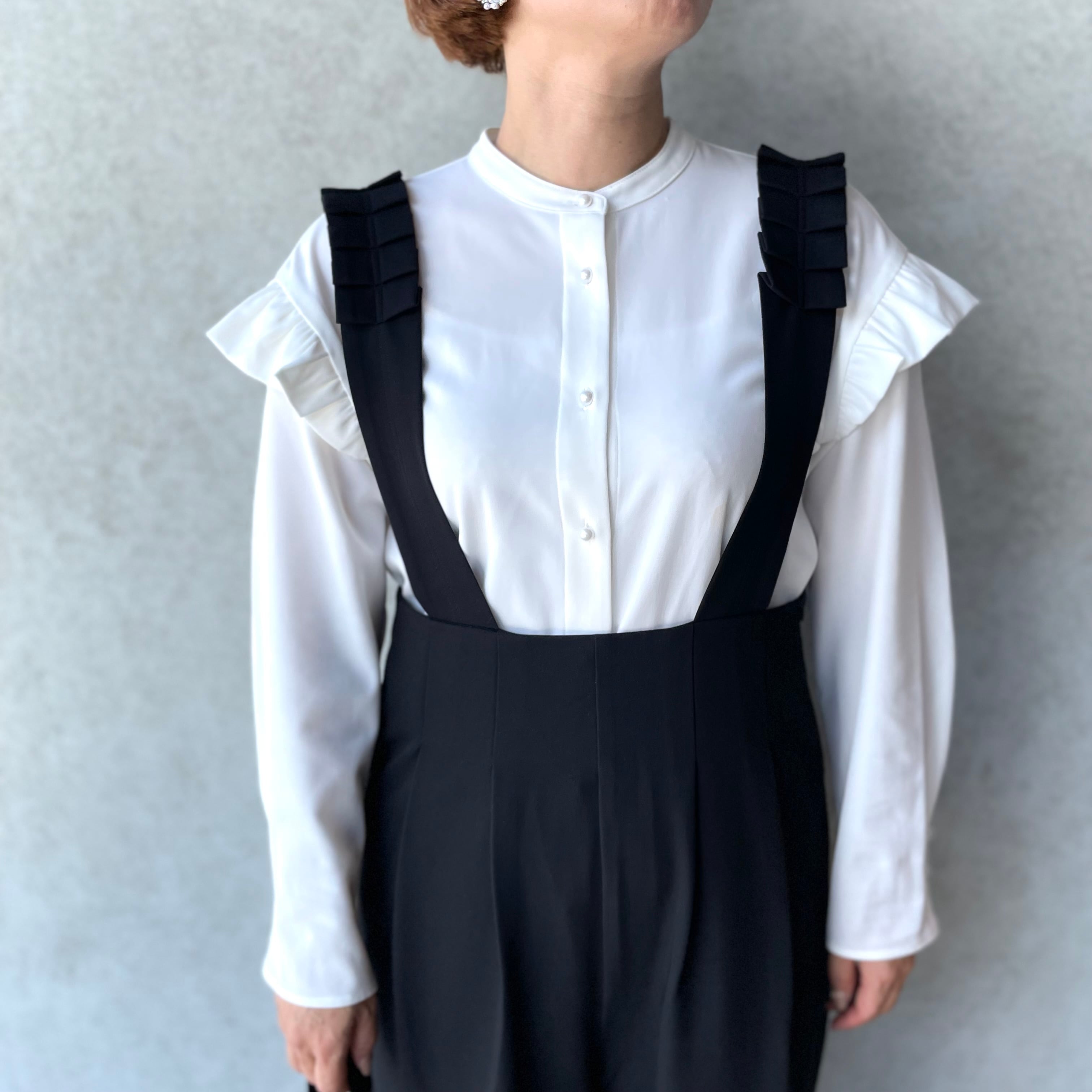 keep my closet フリルタック サロペット Sサイズ 長さ調整OK】大人可愛いフリルタック♡普段から式まで♡超