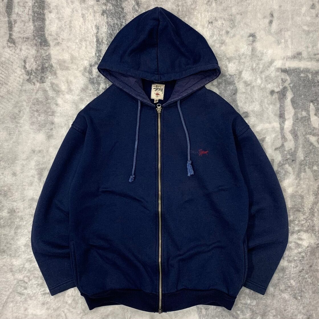 90s- STUSSY ステューシー ジップアップパーカー スウェット YKKジップ 