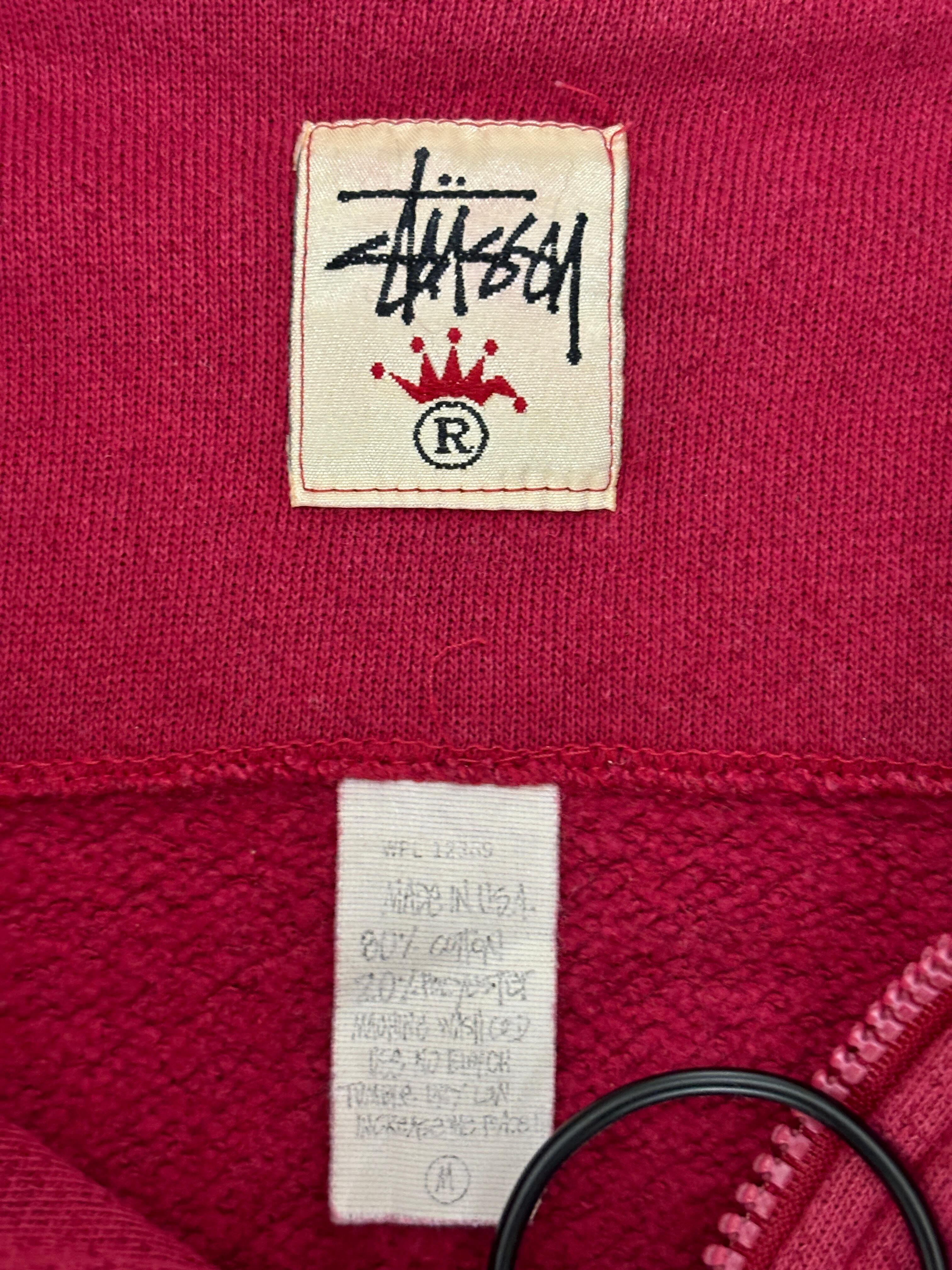 90s OLD STUSSY/STUSSY SPORT Logo Half zip Sweat/USA製/白タグ/M 