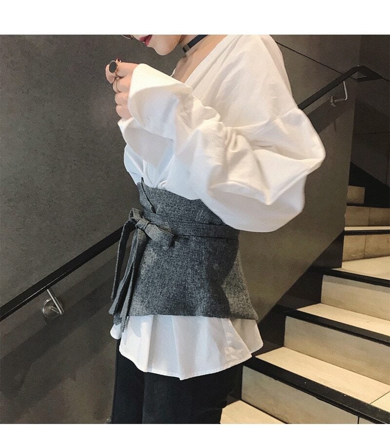 ペプラム コルセットベルト グレー | DRESSNISTA